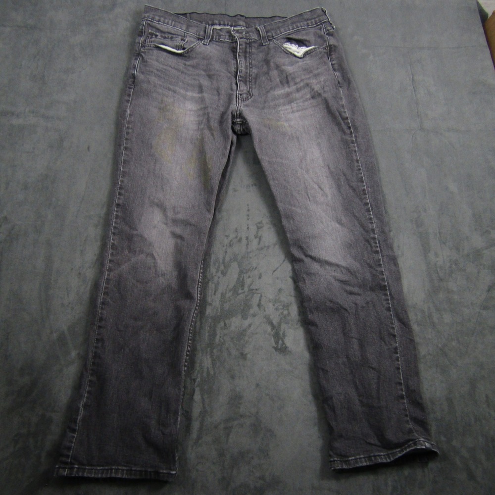 Levi 514 Straight Fit Jeans Mens 36x30 Grey Denim Stretch Pants